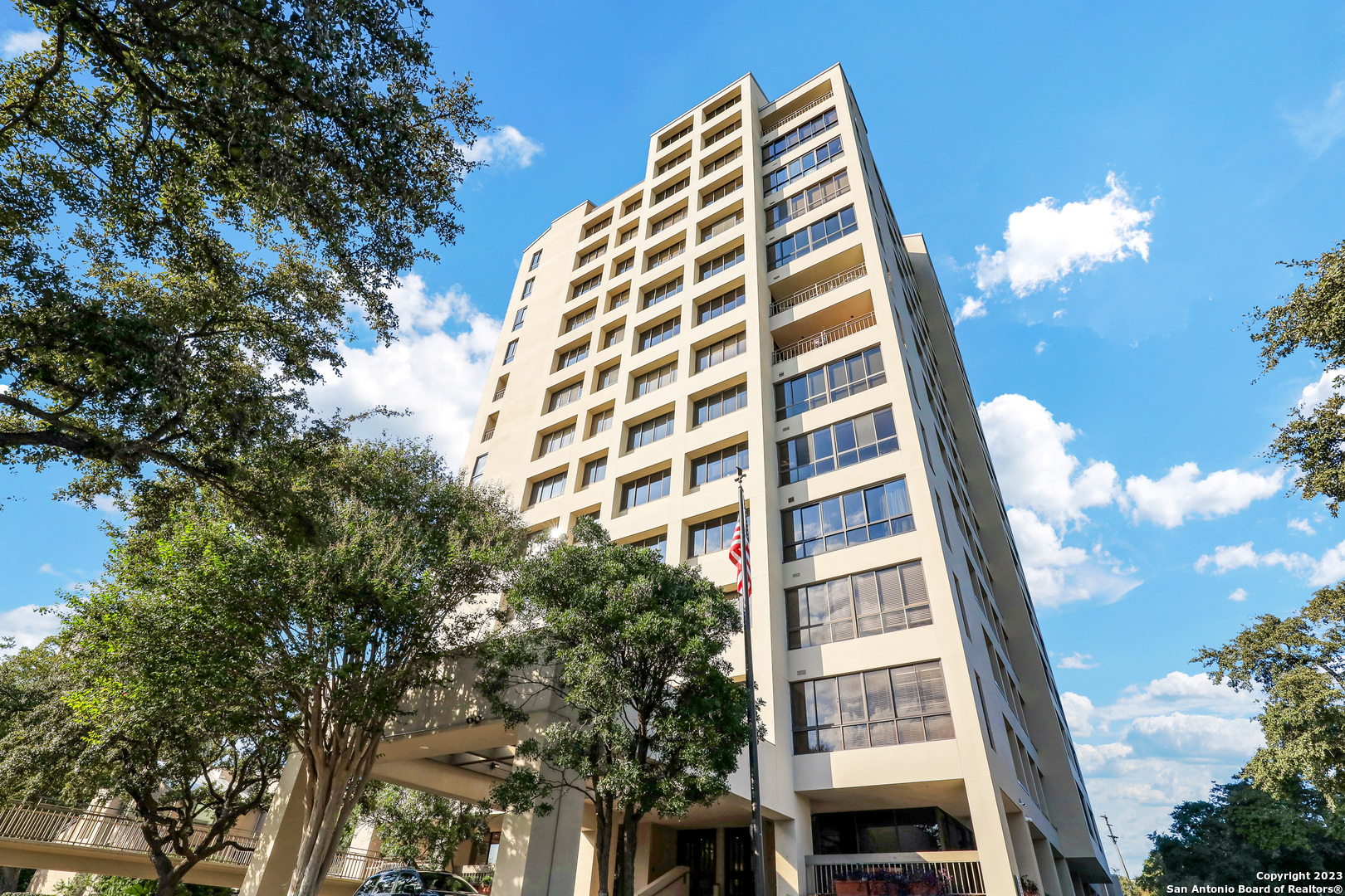 Take in the San Antonio skyline with expansive views in this updated high-rise condominium. Enjoy a spacious layout in this corner unit with spectacular views of downtown San Antonio, the San Antonio Country Club, and the University of Incarnate Word. This lock and leave condo is move-in ready with two bedrooms, two bathrooms, and updated kitchen with stainless steel appliances. Amenities include concierge service, 24/7 security, fitness room, pool, and two reserved parking spaces.