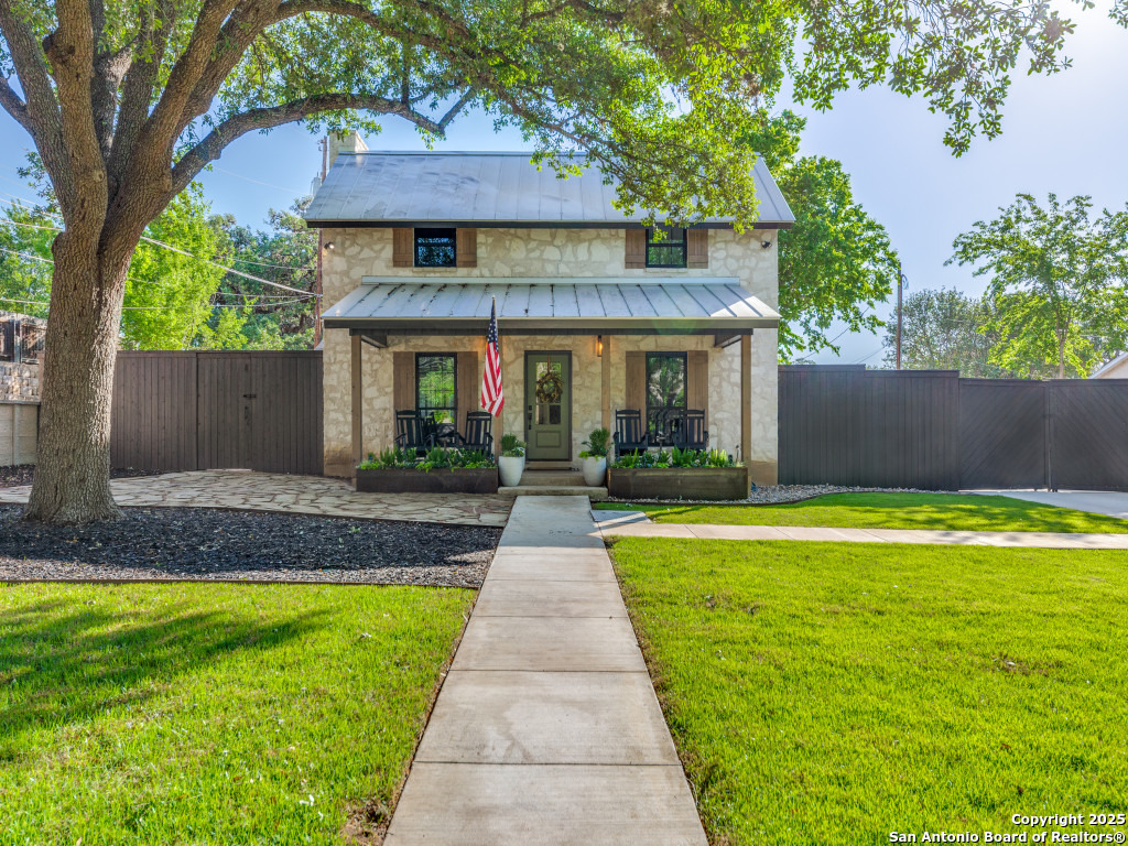 Welcome to 19 Old San Antonio Road-an exceptional stone building with metal roof located in one of Boerne's most sought-after and rapidly growing commercial areas, just off Herff Road. Perfectly blending charm and functionality, this beautifully appointed space was thoughtfully designed by a custom home builder, offering upscale finishes throughout. Inside, you'll find stunning brick flooring, custom cabinetry, a built-in desk area, cozy fireplace, a fully equipped butler's pantry, and a spacious conference room-ideal for a boutique office, studio, or creative workspace. Every detail speaks to quality craftsmanship and sophisticated design. Step outside to an entertainer's dream with a spacious deck, patio, covered pavilion, and lush garden area. A fenced-off section provides additional secure storage, adding both convenience and versatility. Bring your investors to this MUST SEE property.