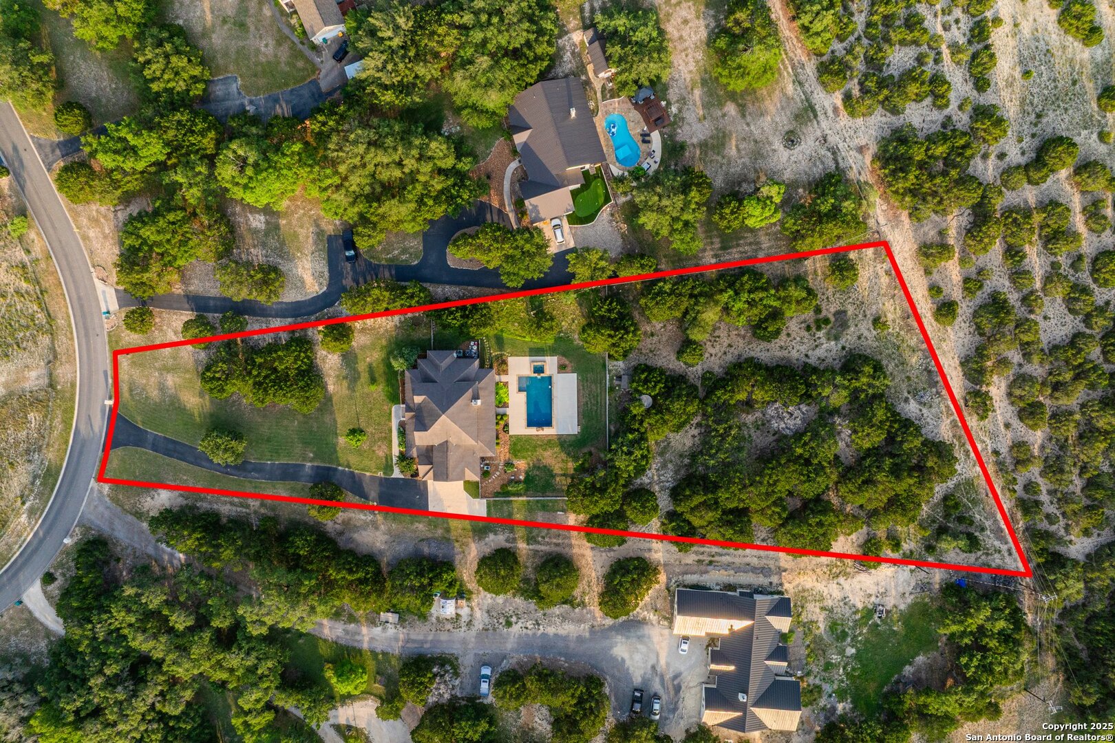 Ariel view of approx. property line 1.78 acres