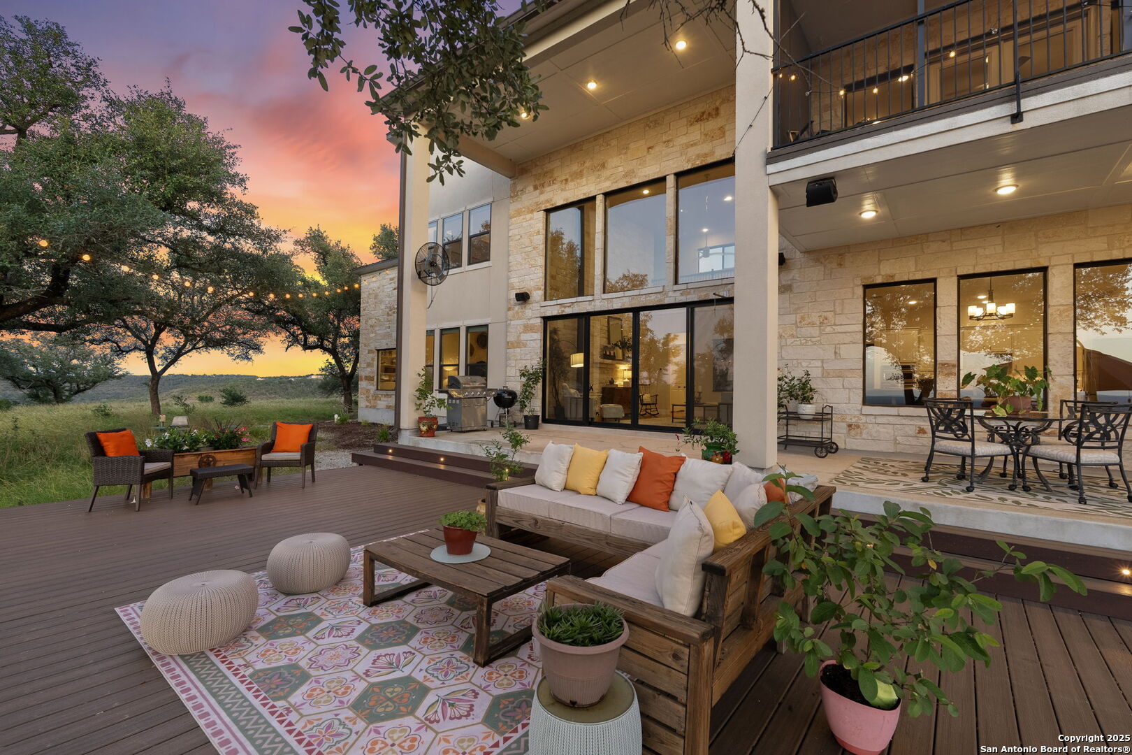 covered back patio with extended deck