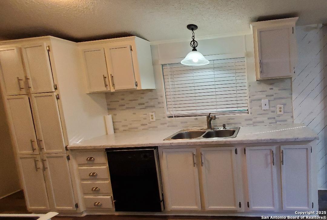 Kitchen sink and cupboards