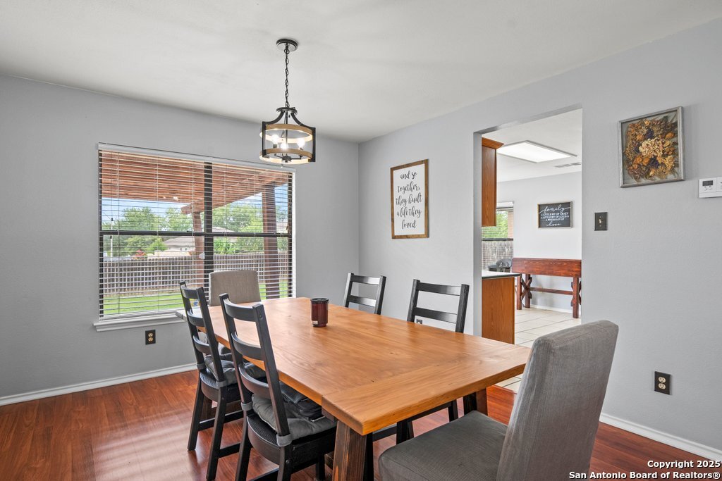 Dining with a backyard view