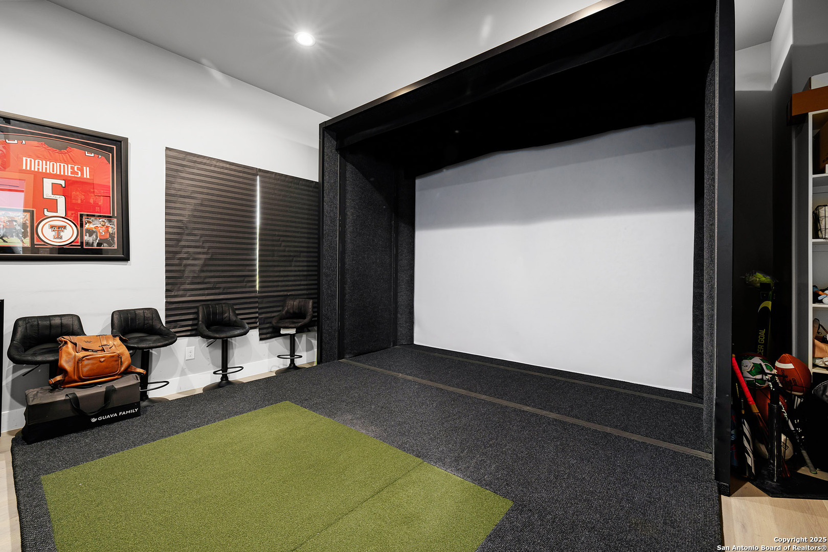 Simulator Room with wet bar