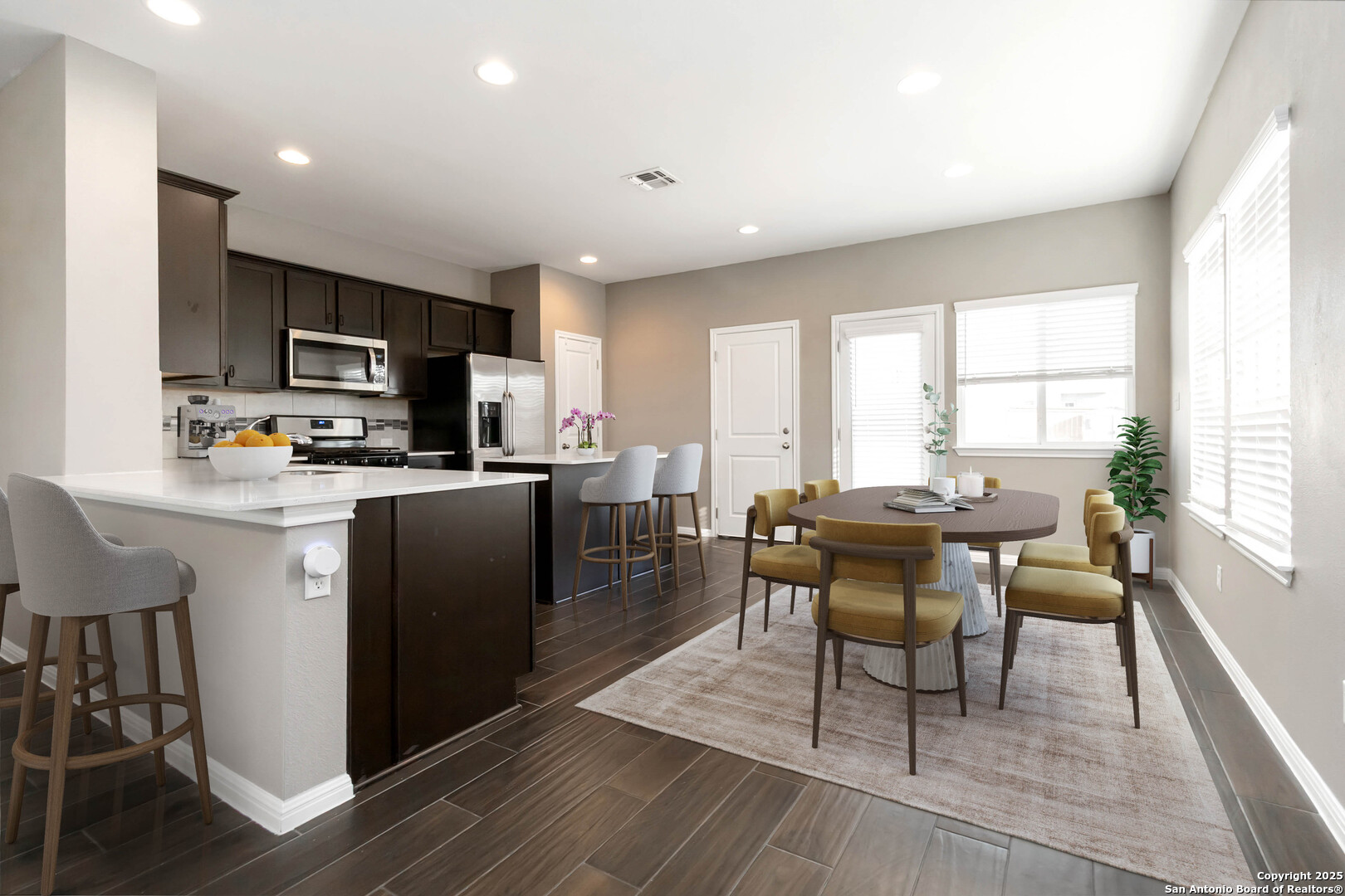 Virtually staged dining area