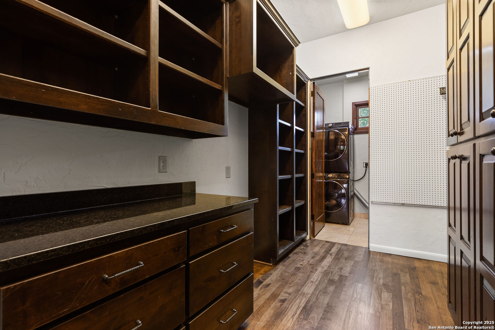 pantry and laundry area off kitchen