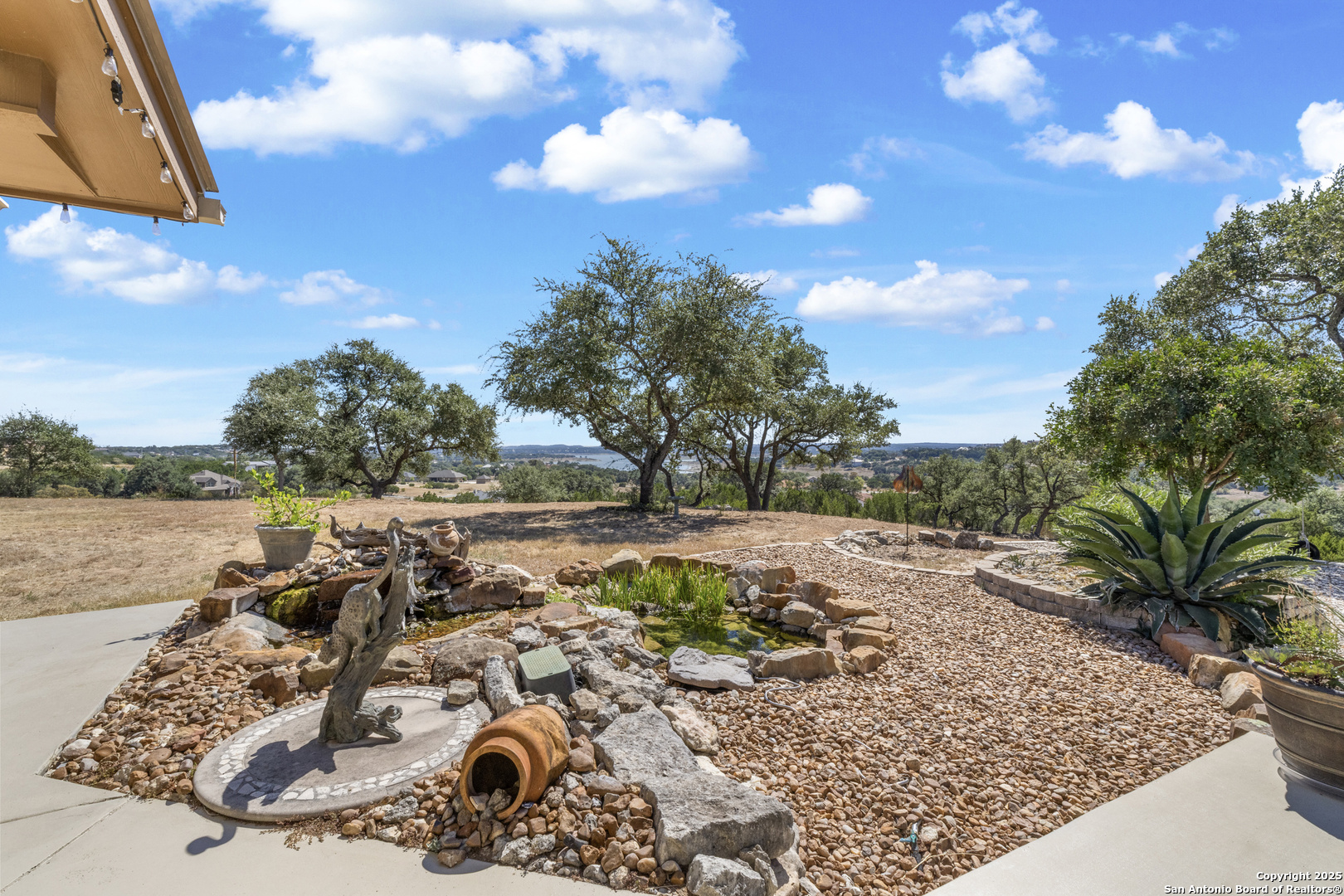 Pond with water feature