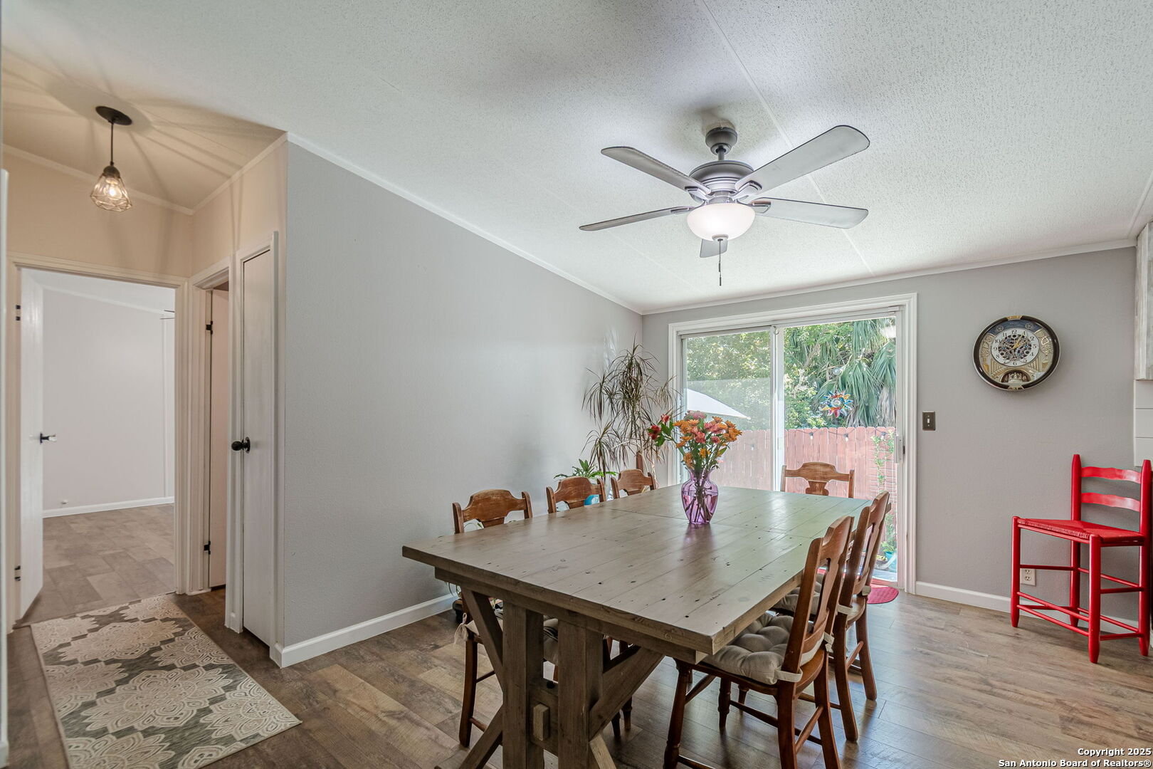 Sliding doors lead to 10 x 30 patio