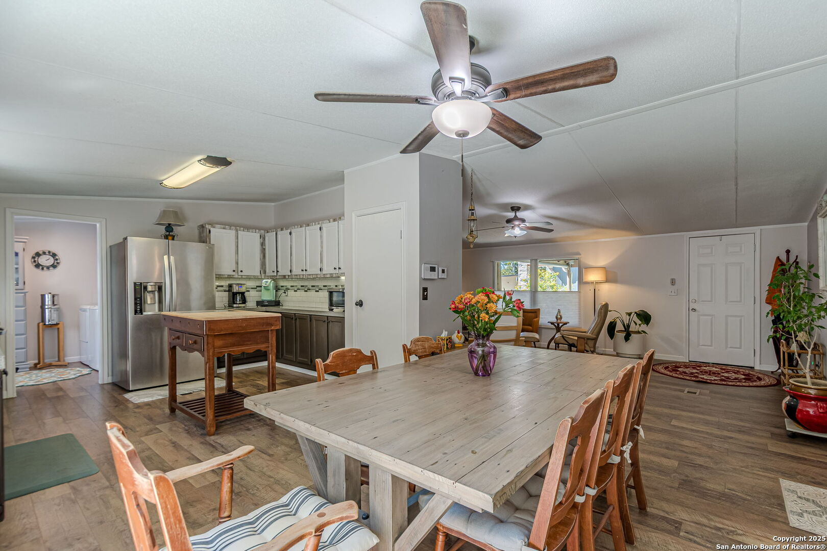 open to the kitchen area