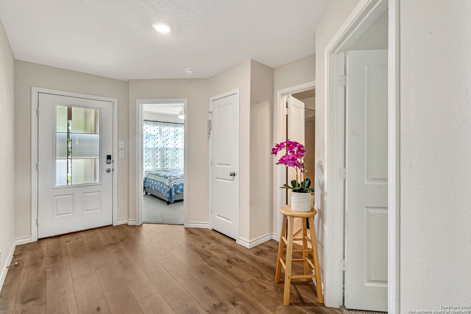 Upon entry you will find a welcoming foyer.