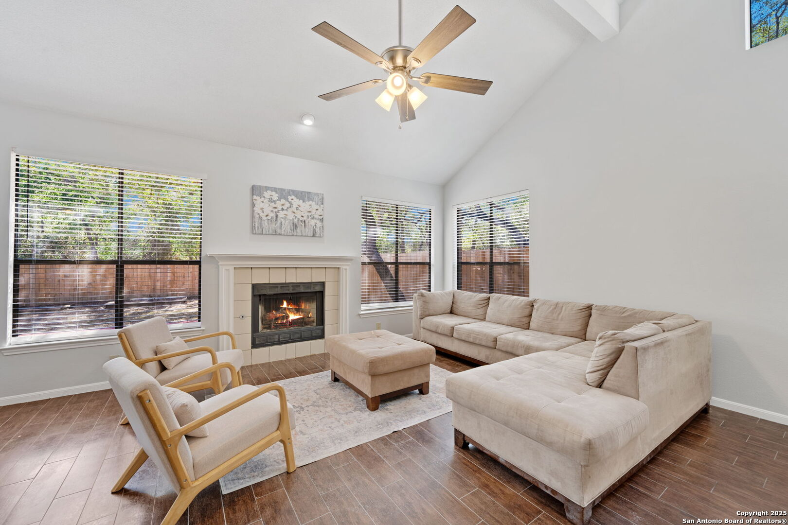 Family Room with High Ceilings