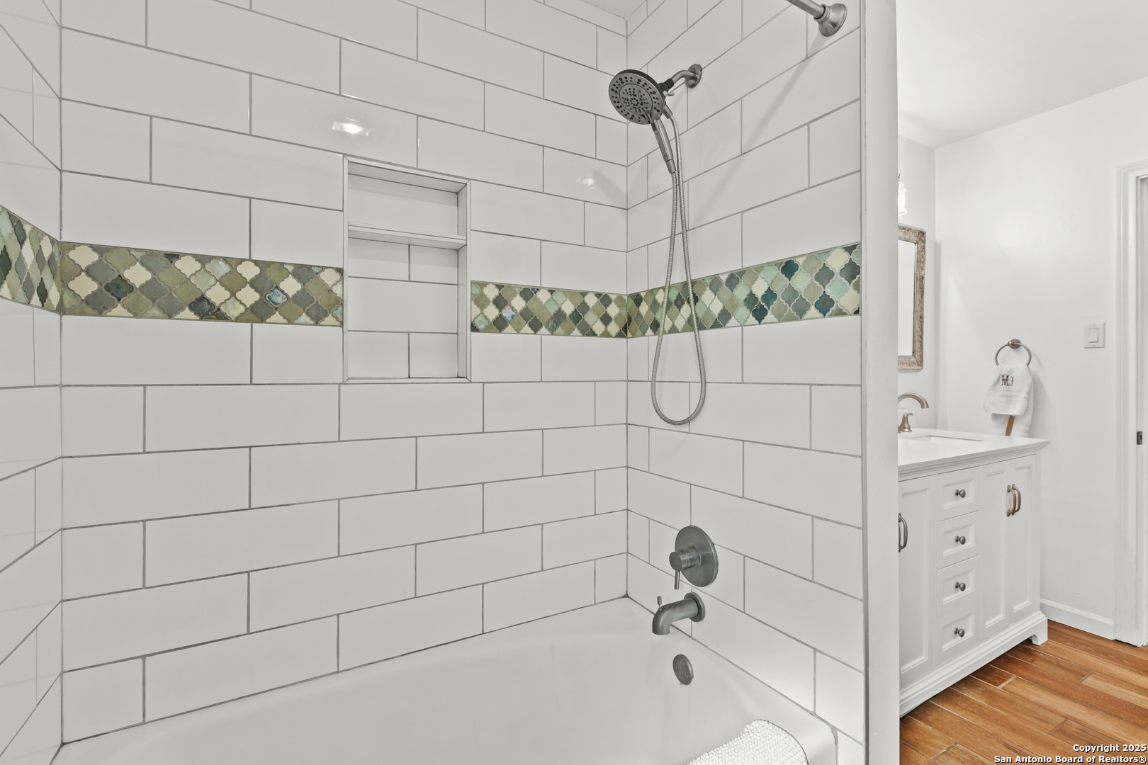 Custom arabesque mosaic tilework