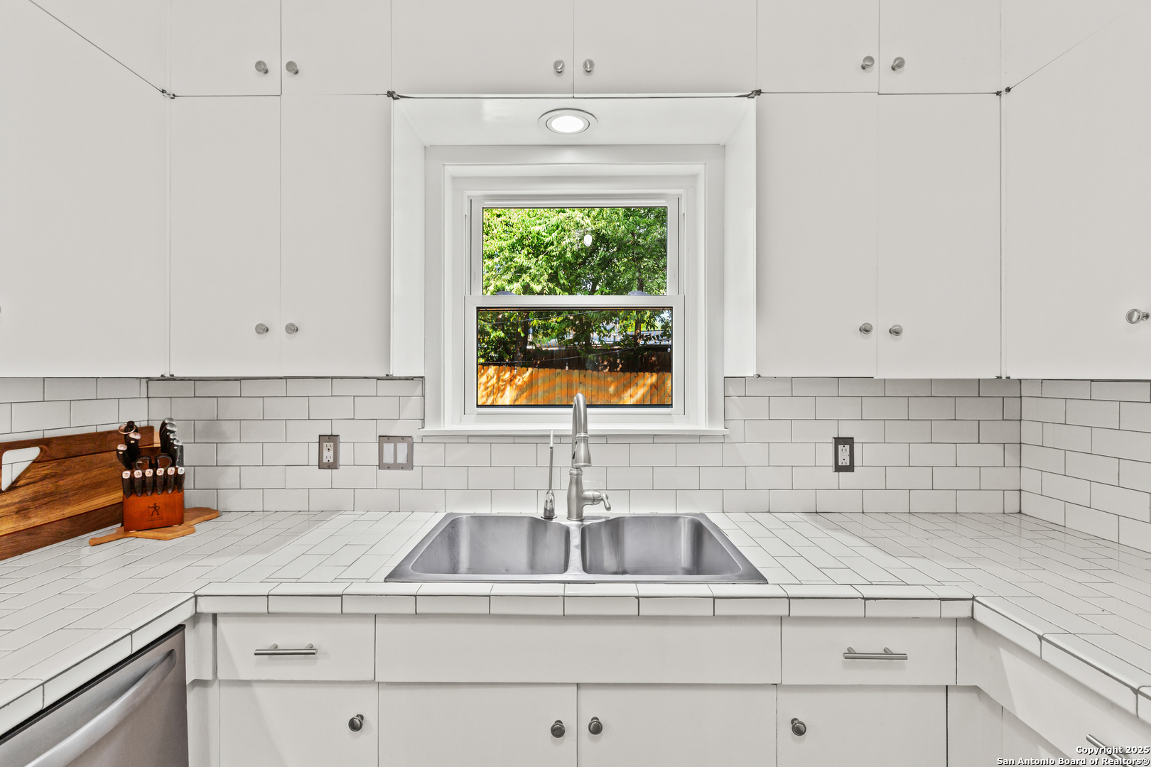 Bright white cabinetry