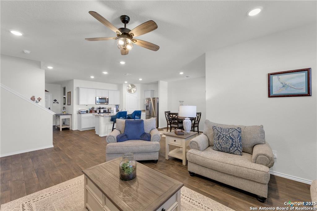 Living space with a nice view of the back yard