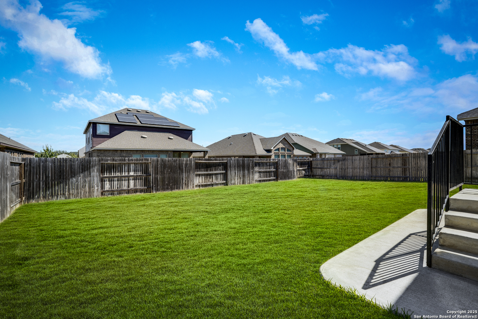 Wide, level backyard