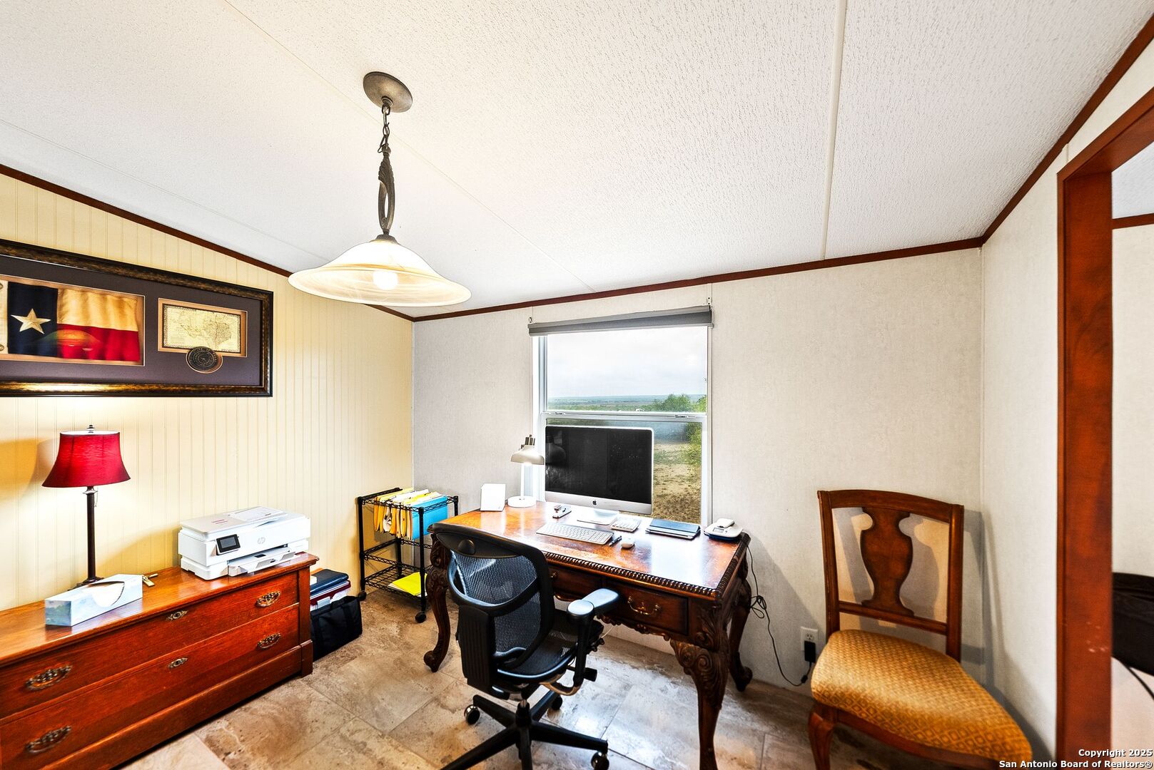 Dining area is currently being used as a study