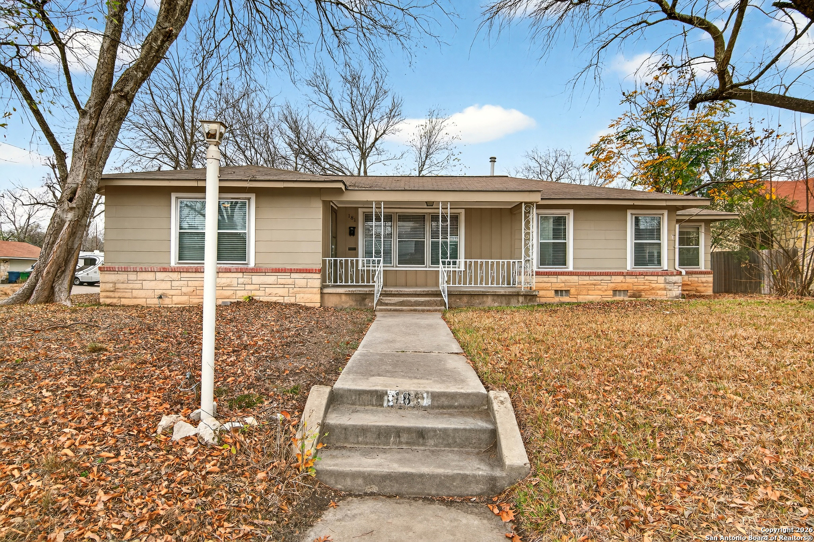 Two homes on one lot.  Welcome to this beautifully updated one-story residence located in the desirable Olmos Park Terrace neighborhood. Situated on a generous corner lot, this unique property offers both comfort and flexibility with a 3 bedroom, 2-bath main home and a nearly equal-sized  2 bed 1 bathguest house-perfect for multigenerational living, a home office, or rental income.  The 1,548 sq ft main home has been thoughtfully renovated to combine classic charm with modern convenience. Enjoy a brand-new kitchen featuring contemporary finishes and fixtures, rich hardwood flooring throughout, and efficient split HVAC systems for year-round comfort.  The spacious guest house mirrors the size of the main home and offers endless possibilities with room for more storage or expansion-ideal for extended stays or Airbnb potential.  Nestled in a walkable, tree-lined neighborhood known for its character and community feel, this property is truly a rare find offering both style and substance in a prime location.