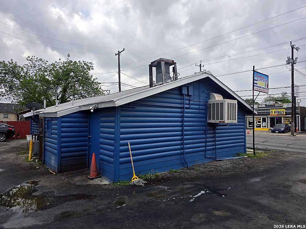 Restaurant located on San Pedro but with a 298 El Monte address. Bexar Appraisal has 2 structures listed on 1 account. Both the restaurant and the next door smoke shop are for sale. The smoke shop tenant just signed a lease. The restaurant is also for lease. There is a vent a hood in the kitchen.