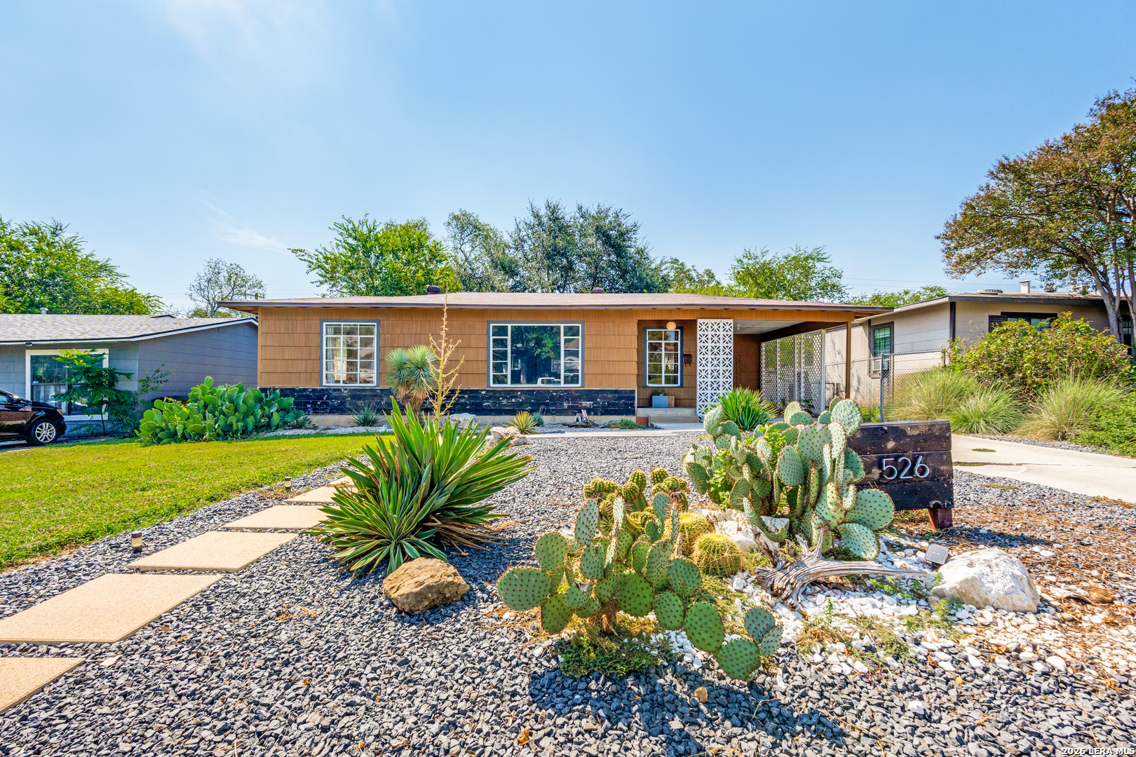 Discover this updated mid-century home in San Antonio's sought-after 78209 area, ideally situated near Alamo Heights, Terrell Hills, The Quarry, Broadway, Fort Sam Houston, and downtown San Antonio. This charming 3-bedroom, 1-bath home offers approximately 1,100 square feet of thoughtfully updated living space while preserving the character that makes mid-century homes so appealing. Original hardwood floors add warmth throughout much of the home, complemented by vinyl flooring in the kitchen and terrazzo tile in the bathroom for a distinctive mix of vintage style and everyday functionality. With a new roof this home is truly move-in ready, and its comfortable footprint offers an easy, low-maintenance lifestyle. Outside, the spacious backyard provides plenty of room for entertaining, gardening, pets, or creating a personalized outdoor retreat. With authentic mid-century details, modern updates, and a central San Antonio location, 526 Sumner offers a unique opportunity to own an updated home in 78209 at an approachable price point.