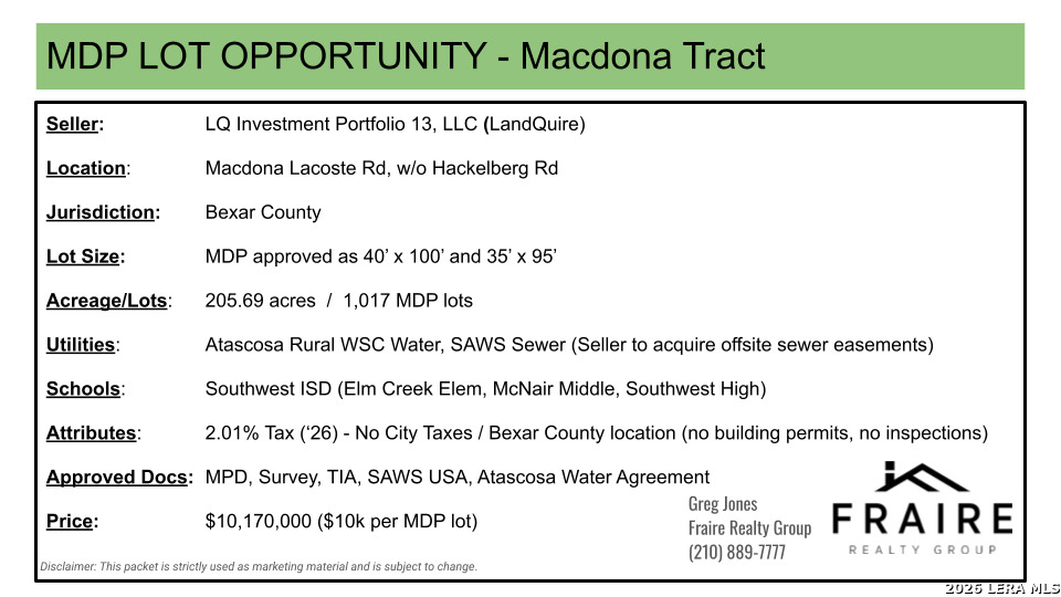 12214 MACDONA LACOSTE, San Antonio, TX 78002